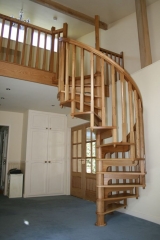 wooden spiral staircase